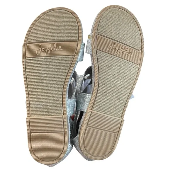 Joyfolie Girls Alexa Silver Glitter Gladiator Sandals with Bows | Size 10 - Picture 3 of 8